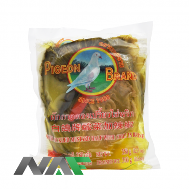 PIGEON BRAND SOURED PICKLED MUSTARD WITH CHILI IN BRINE 350G